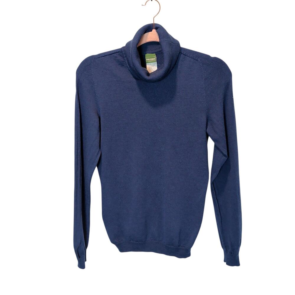 Geiger Women's Sz S Blue 100% Pure New Wool Turtle Neck Sweater Made in Austria